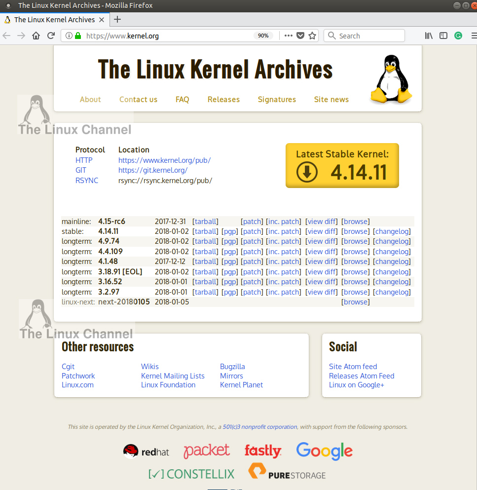 Latest stable Linux Kernel version 4.14.11